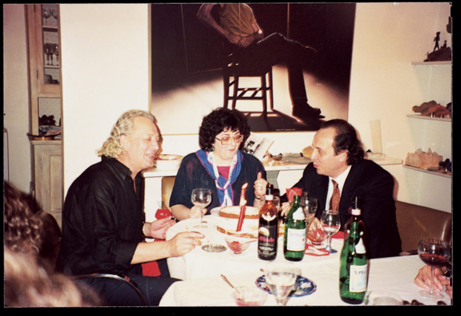 Ferrari with Anna Maria Lelli, director of the Istituto Italiano di Cultura, and Leo Nucci, opera singer