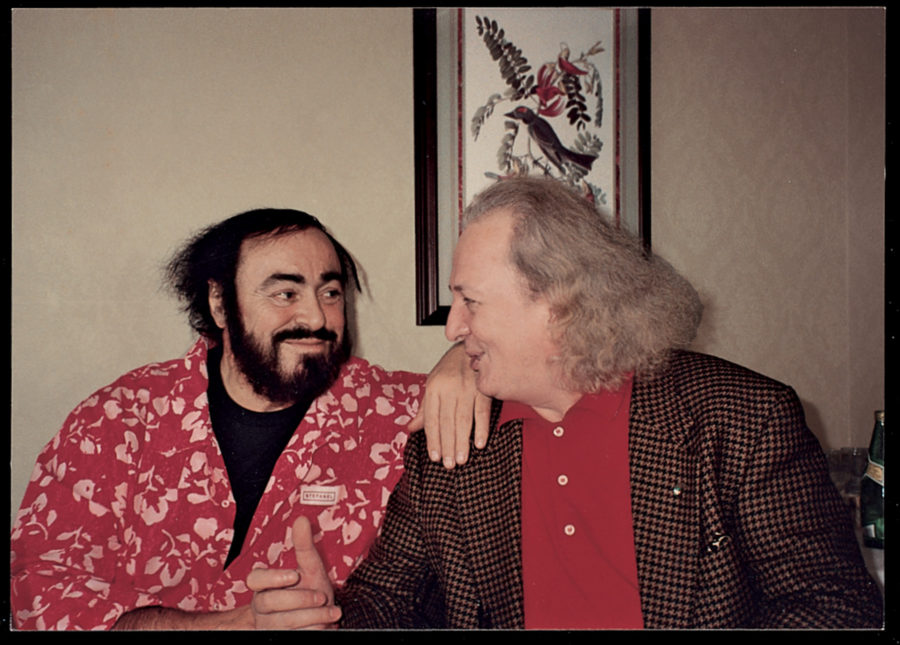Luciano Pavarotti, opera singer, with Ferrari