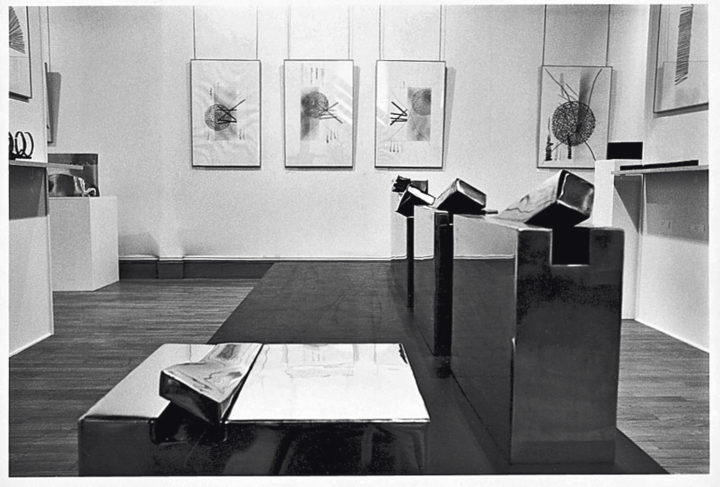 Virginio Ferrari exhibition, general view. Paris Art Center, Paris, France, 1985. Personal photographs (two images).