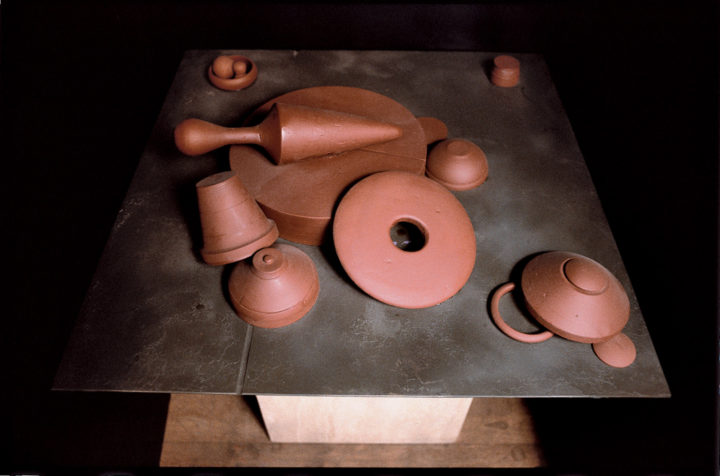 Environmental Sculpture II—Proposal, 2001, painted wood and aluminum, 10 x 63 x 63 cm. Collection of the artist.