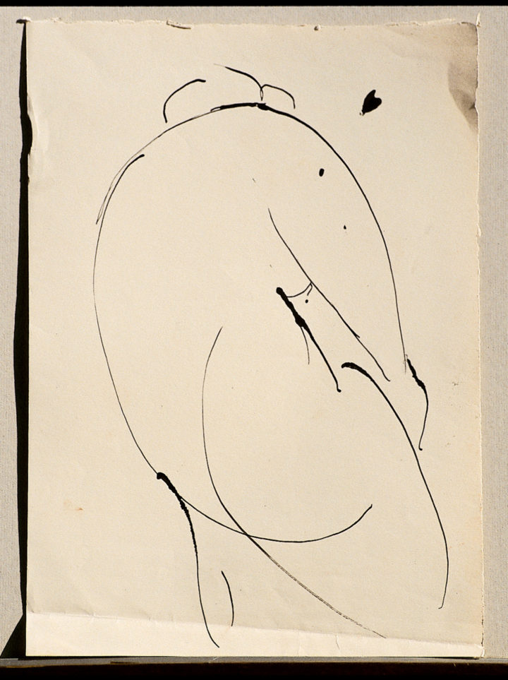 Figura II (study), 1958, India ink on paper, 35 x 25 cm. Collection of the artist.