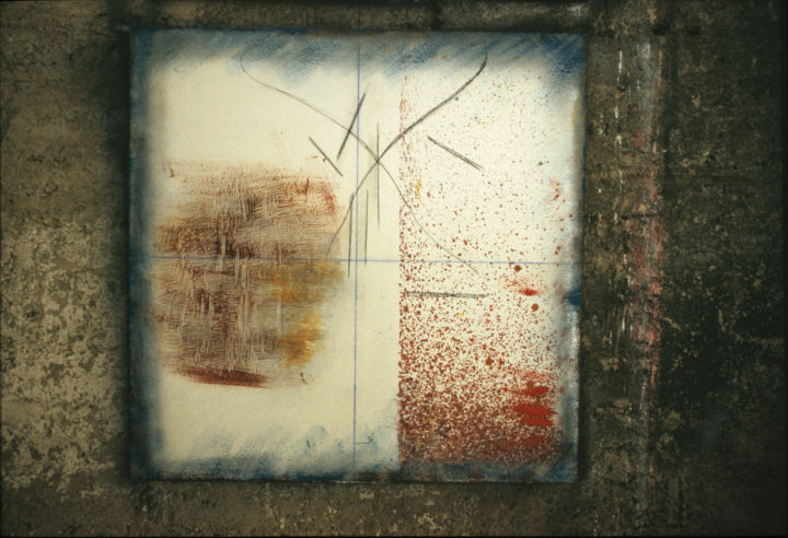 Gestualità I, 2005, mixed media on wood, 100 x 100 cm. Collection of the artist.