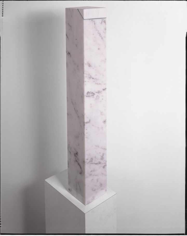 Harmony, 1979, Rosa Aurora and Bianco Focacci (Carrara) marble, 91.5 x 14 x 14 cm. Collection of the artist