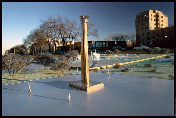 Park Proposal (scale model), 1971–1974, mixed media, 19 x 111.8 x 111.8 cm. Collection of the artist.