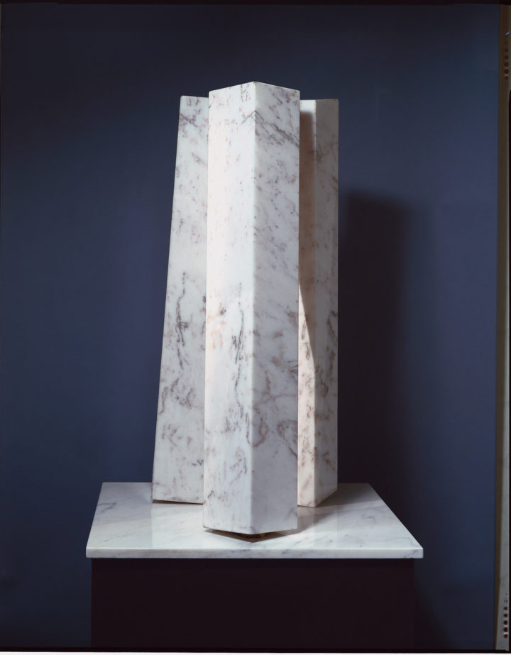 Plastic Elements, or Vertical Elements, 1979, Rosa Aurora Marble, 92.7 x 55.8 x 48.2 cm. Collection of the Borg-Warner Corporation Collection of Art, Borg-Warner Corporate Headquarters, Chicago, IL, USA, 1979.