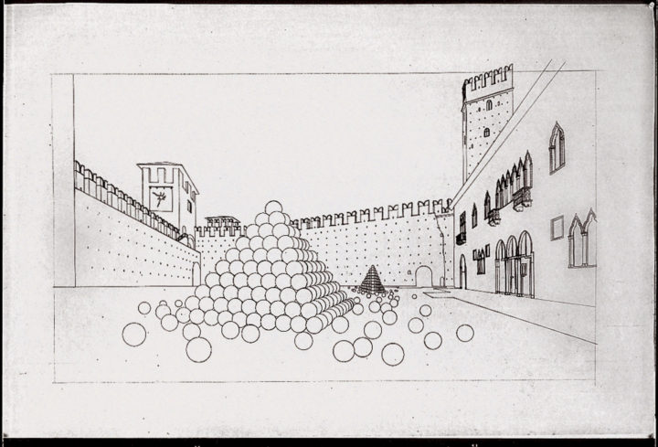 Pyramid of Spheres—Proposal for Museo di Castelvecchio, Verona, Italy