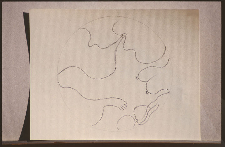Study for Fertile Love, 1967, graphite on paper, 23 x 18 cm. Collection of the artist. 