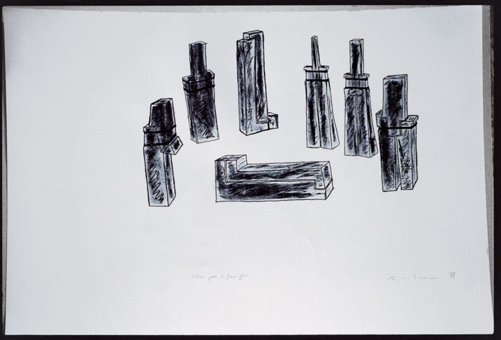 Study for Joining, or Studio per la famiglia, 1994, graphite on paper, 21.6 x 27.9 cm. Collection of the artist.