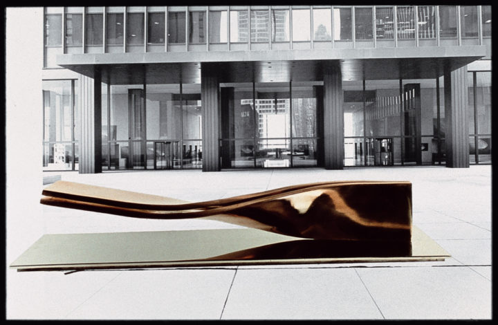 Twisted Forms—Proposal for the IBM Building, Chicago, IL
1978.
Photomontage (general view). Collection of the artist.