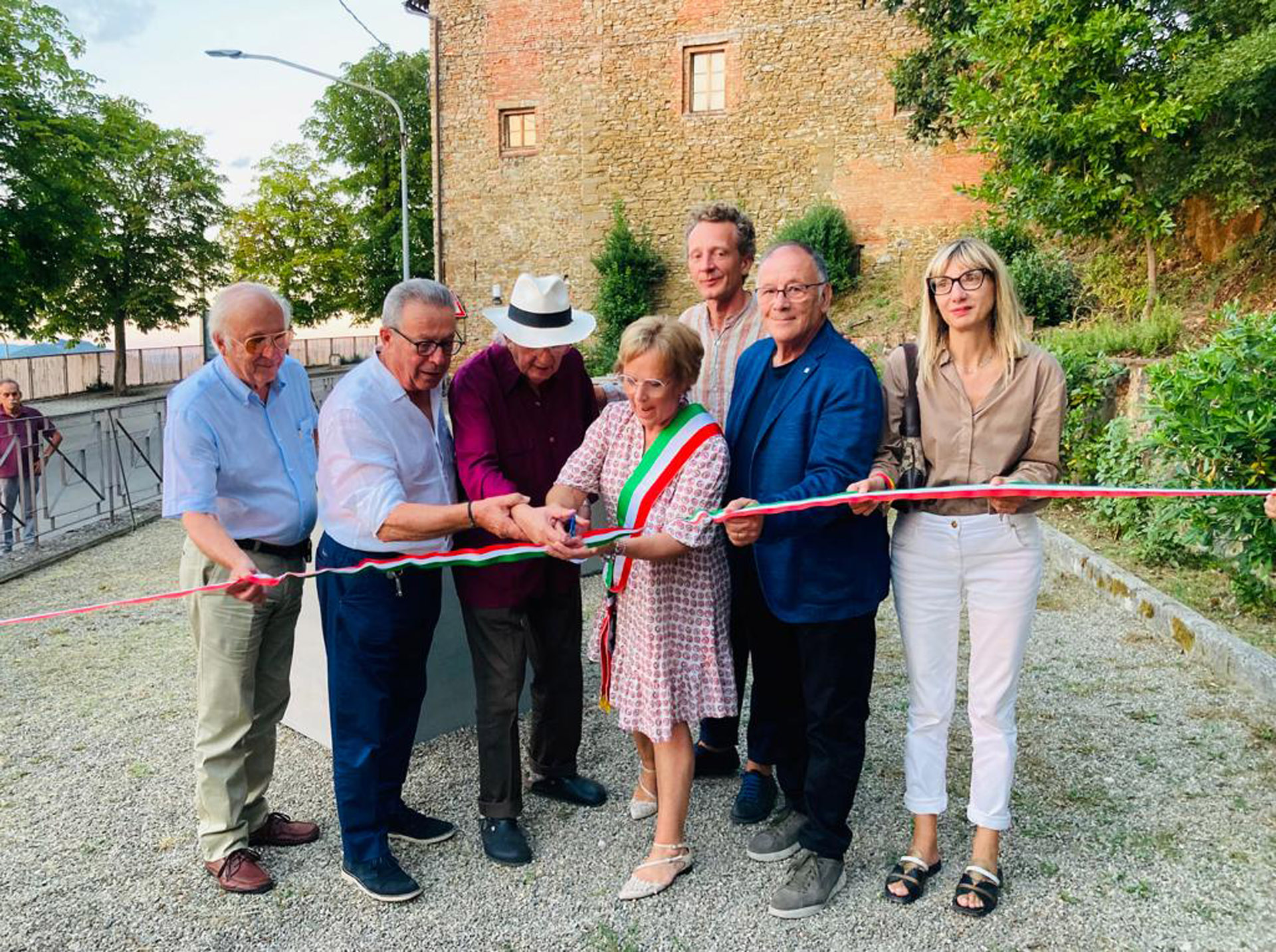 Inauguration of the environmental public sculpture “Cristalli in formazione”, Panicale, Italy. August 11, 2023.