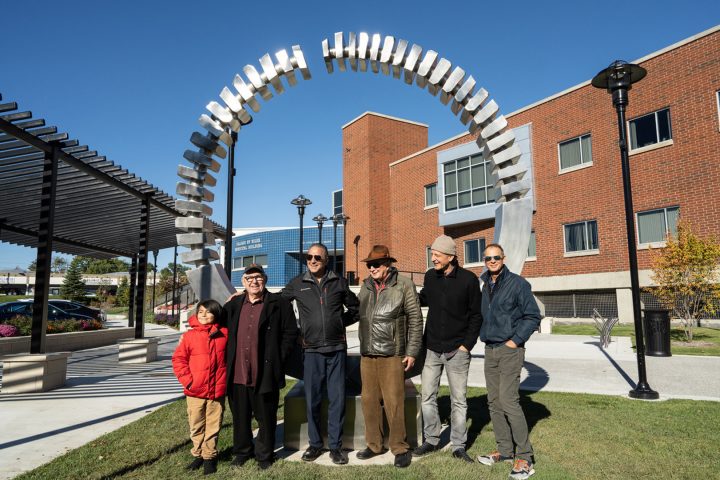 Open Symmetry by Virginio-Ferrari, Village Hall, Niles, Illinois. Installed on 10-17-25, dedicated 10-25-25.