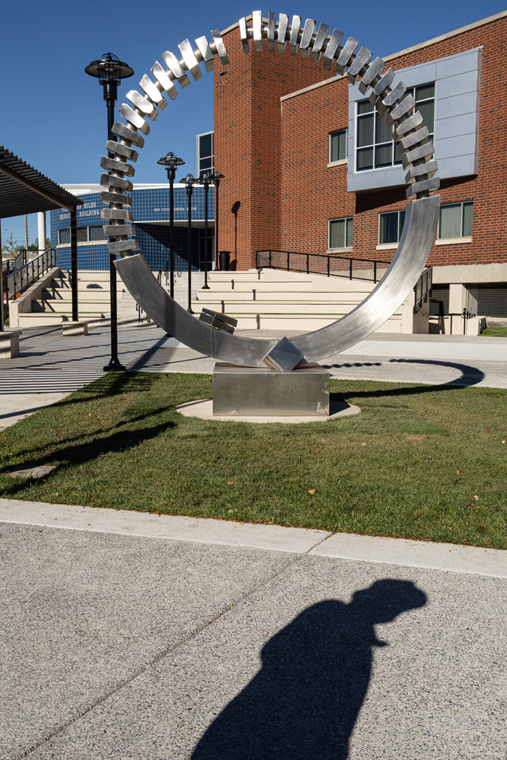 Open Symmetry by Virginio-Ferrari, Village Hall, Niles, Illinois. Installed on 10-17-25, dedicated 10-25-25.