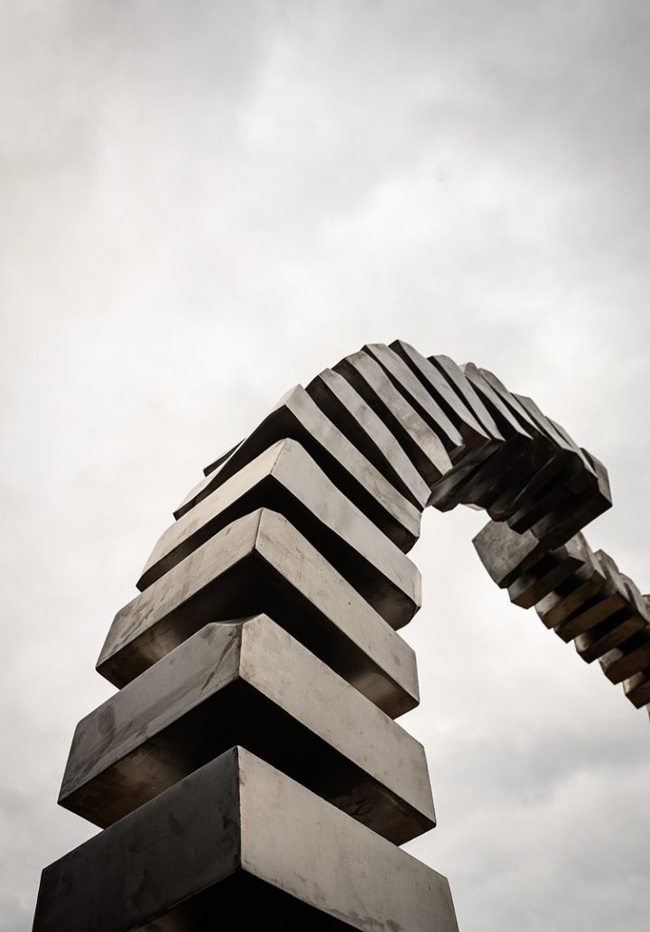 Open Symmetry by Virginio-Ferrari, Village Hall, Niles, Illinois. Installed on 10-17-25, dedicated 10-25-25.